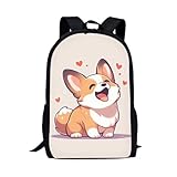 Ystardream Kawaii Corgi Backpack for School 17 Inch Bookbag for School Girlds Large Capacity Elementary School Backpack Schoolbag Book Bags for Students 6Th Grade Girls