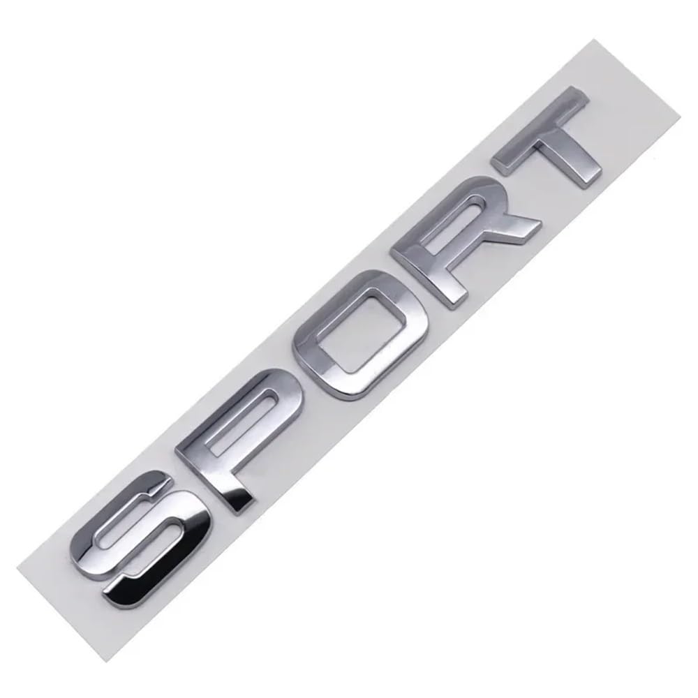 YTQMoreBNZ YYDStes ABS SPORT Letters Emblem Car Rear Trunk Badge Compatible With Land Rover Discovery Evoque Range Rover L494 L320(Chrome Silver)
