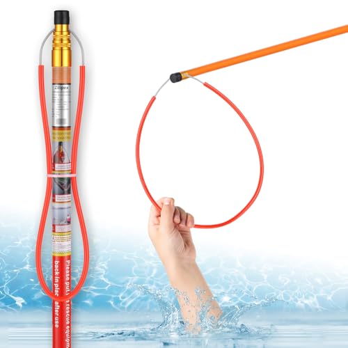 Zilipex 21ft Pool Safety Hook for Poles, Pool Rescue Hook, Life Hooks for Pools, Extendable Boat Water Rescue Equipment, Telescopic Fiberglass Emergency Life Preserver Ring for Drowning Swimmers