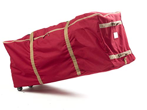 Covermates Keepsakes Christmas Tree Storage Rolling Cinch Bag – Superior Protection – Fits Up to 9 to 11 Foot Tree - Holiday Storage - Red