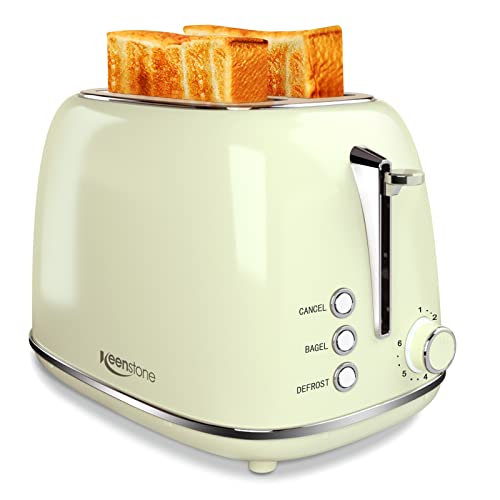 Toasters 2 Slice Retro Stainless Steel Toasters with Bagel, Cancel