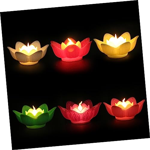 IMIKEYA 12pcs Lotus River Night Flower Light Creative Date Water Floating Lamp Water Light Light Romantic Led Lotus Light