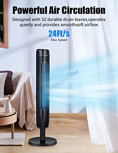 image for KopBeau Tower Fan for Bedroom, 42 Inch Oscillating Cooling Fans with R