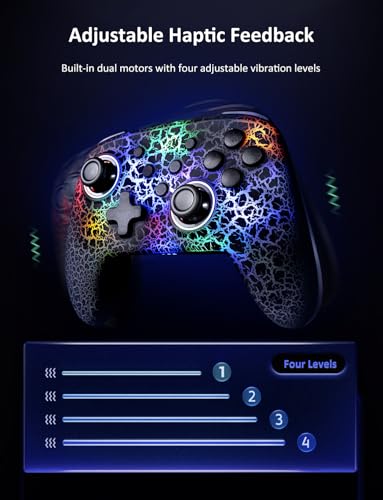 Image of NexiGo Wireless Controller (No Deadzone) for Switch 2 and Switch, Bluetooth Controllers for Nintendo Switch with Vibration, Motion, Turbo and LED Light (Lightstorm)