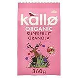 Kallo Crunchy Superfruit Granola, 360g – Organic, Vegan and Vegetarian Friendly, High-Fibre, Wholegrain Breakfast with Cranberries, Blackcurrants and Blueberries