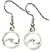 Ocean wave silver dangle earrings