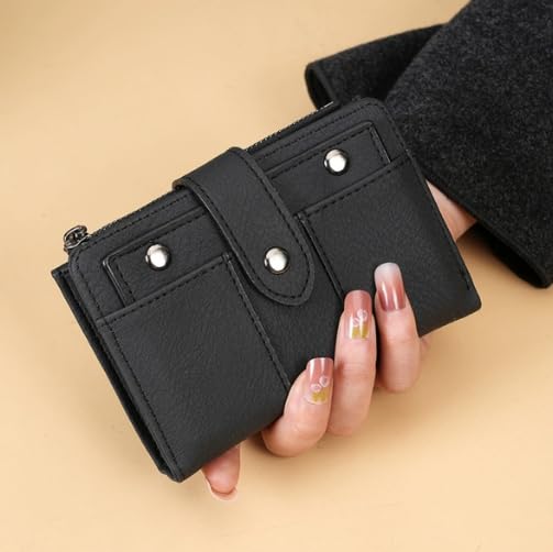 Women Small Wallet Leather Bi-Fold Multi Mini Card Holder Storage Bag Women Zipper Wallet with Foldable Wallet ID Window4