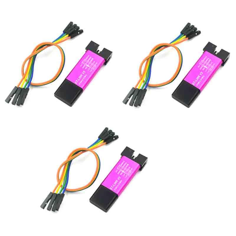 Madifei AE 3PCS ST-Link V2 Emulator Downloader Programmer Support STM32 SWD and STM8 Swim Random Color Random Color