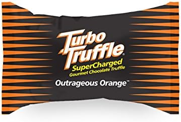Turbo Truffle Caffeinated Energy Chocolate - 150 mg of caffeine - Bite Size Chocolate Candy Energy Chew with Caffeine (Orange), 30 Pc
