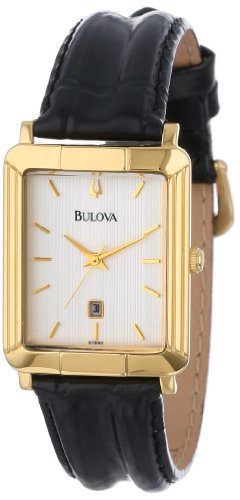 Bulova Men's 97B40 Black Tortoise Shell Leather Strap Watch