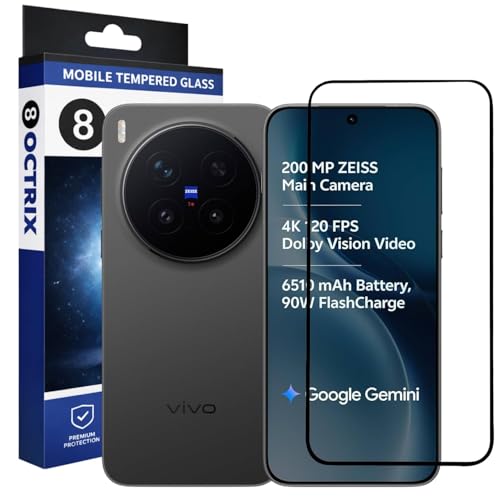Image of Tempered Glass Screen Protector Compatible for Vivo X300 Pro with Edge to Edge Coverage - Case Friendly, Anti-Scratch & Bubble-Free Installation Kit (Pack os 1)