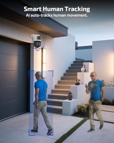 Image of 《4K Ultra HD & Auto Tracking》 Wired Security Camera System, Outdoor POE PTZ Video Surveillance Cameras Systems, Surveillance DVR Kits