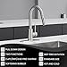 KPW Kitchen Faucet with Pull-Down Sprayer, Brushed Nickel, High-Arc Single Handle, Stainless Steel, Fits 1 or 3 Hole Sink