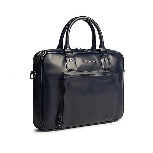 Image of Gauge Machine Professional Vegan Leather Messenger Briefcase Bag for Office |Fits upto 14 /15 / 16 inch Laptop |Separate Padded Laptop Compartment |Water Resistant |Men & Women |16L