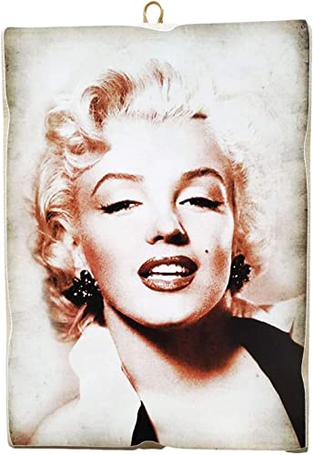 KUSTOM ART Marilyn Monroe - Quadro de estilo vintage, estampado em madeira, 10 x 15 cm