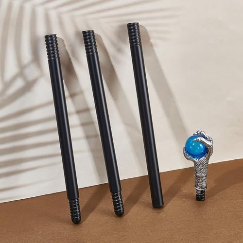 Image of GORGECRAFT Vintage Walking Stick Antique Cane Plastic Halloween Party Cosplay Scepter Silver Eagle Claw Blue Ball Grasping King Wand Costume Cane Handle Knob Punk Prop for Themed Events Stage Shows