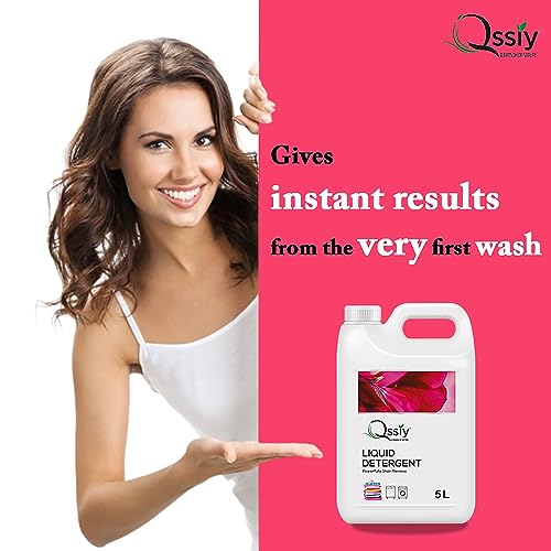 Image of Qssiy Liquid Laundry Detergent 10L Can, Lily, Concentrated Stain Remover for Hand & Machine Wash (Front /Top Load, HE)