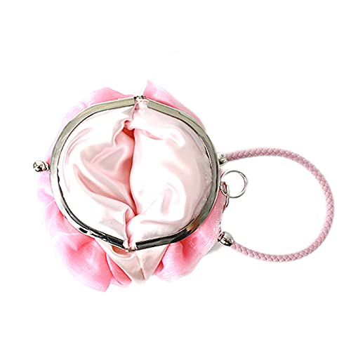 Image of Buddy Women Rose Shaped Clutch Soft Satin Wristlet Handbag Wedding Party Purse