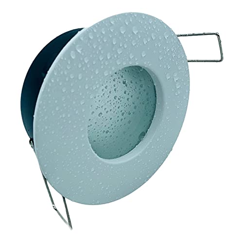Partenopeautensili® Faretto con portalampada attacco GU10 Led impermeabile IP54 per bagno turco cromoterapia ad incasso (BIANCO, SENZA FARETTO)