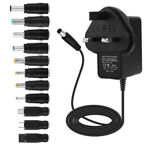 EFISH 12V Switching Power Supply Adapter,AC 100-240V to DC 12V 1Amp(1000mA) Charger Cord,For Security Dome/Bullet Camera,Hubs,LED strips,Christmas Tree