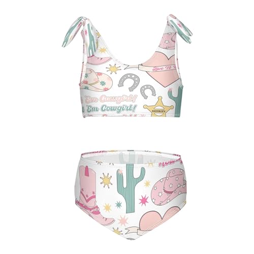 Image of QUGRL Girls Swimsuit Two Piece Swimwear Bathing Suit for Girls Tankini Bikini Set Size 3-12T