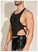GORGLITTER Men's Cut Out Crop Tank Top Backless Slim Fit Hot Shirts Black Small