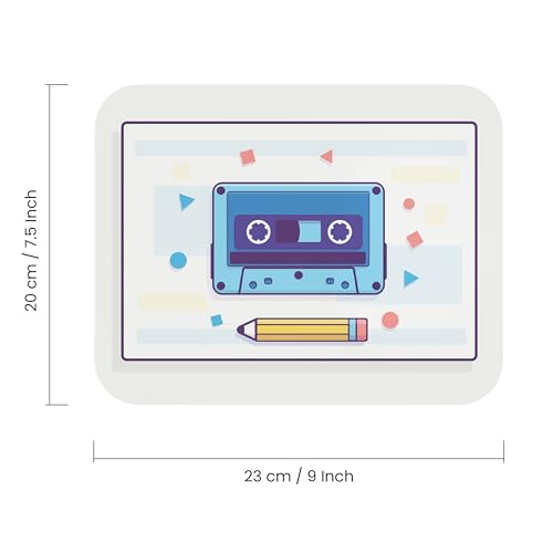 Image of Premium Non-Slip Mouse Pad | Smooth Surface for Optical & Laser Mice | Anti-Skid Rubber Base | Office, Home & Gaming | Retro Cassette Design