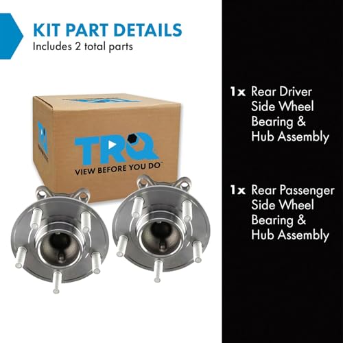 Image of TRQ Rear Left and Right Wheel Bearing and Hub Assembly Set 2 Piece