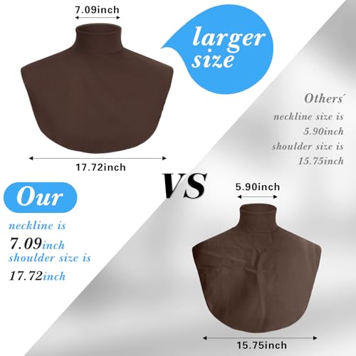 Image of Cutecrop Turtleneck Dickey Extra Large Fake Collar Detachable Dickey Collar Half Mock Turtleneck for Men Women