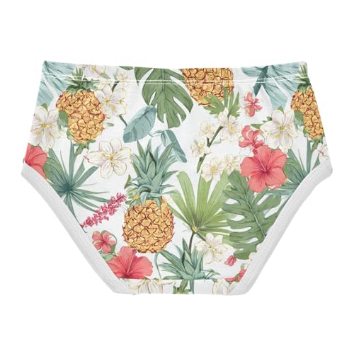 Wusikd Tropical Floral Girls' Underwear Cotton Pineapple Girls Briefs Soft Toddler Underwear 2T2