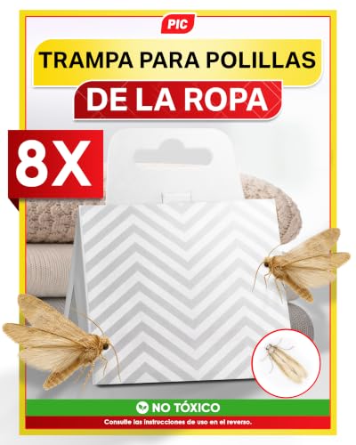 PIC Trampa para polillas de la Ropa - Remedio contra Las polillas de la Ropa, Adecuado para la protección de Toda la Ropa en el Armario