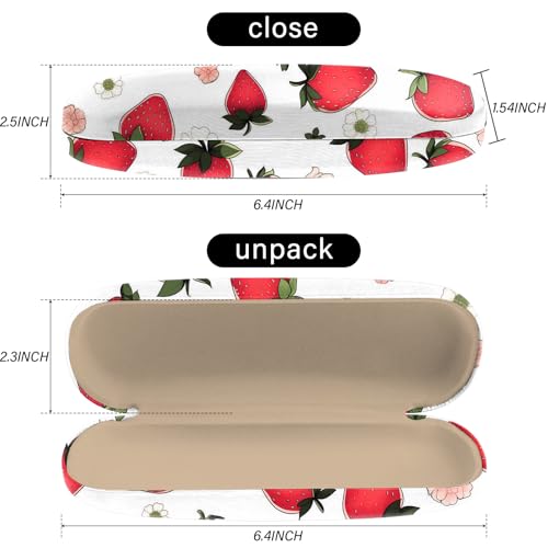 Image of Eyeglasses Case Hard Shell Protective Case for Glasses Eyeglass Box with Cleaning Cloth for Girls Women Cute Aesthetic