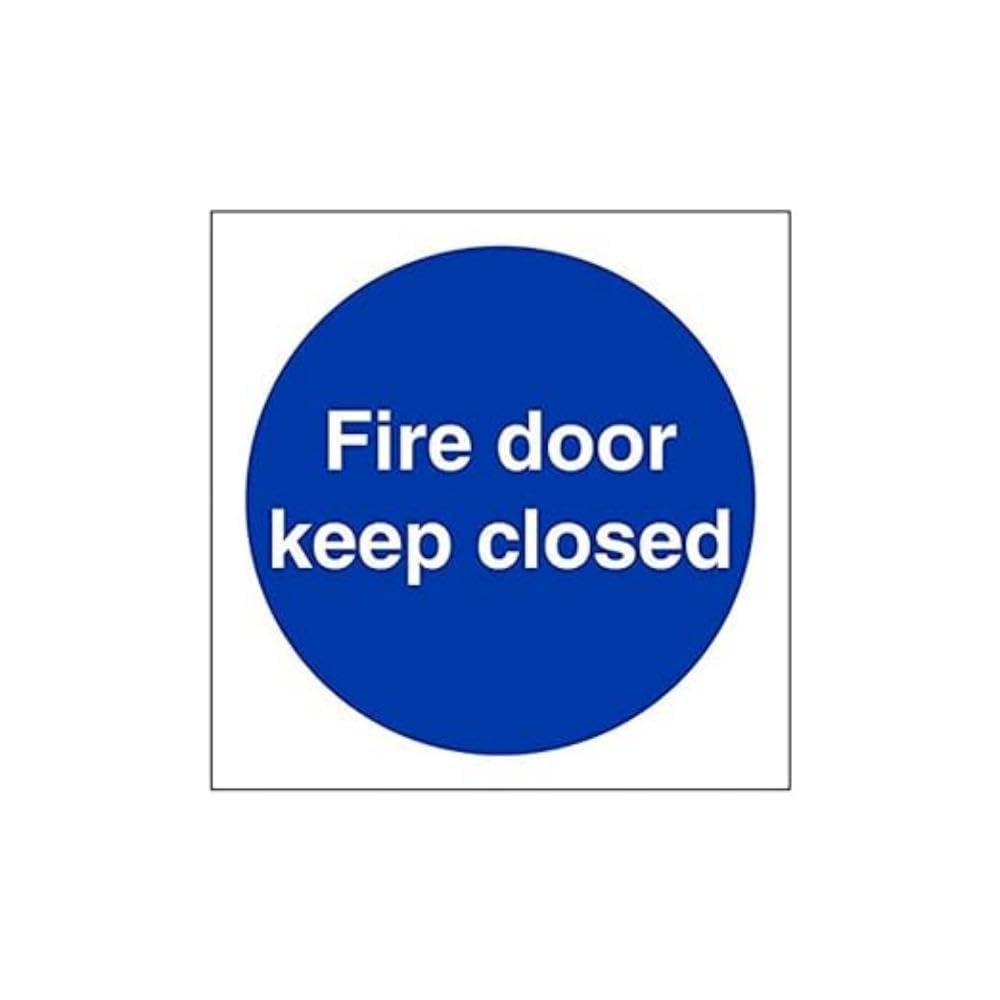 Vsafety 18015 AF-S 3 Cartelli Adesivi Per Porta Tagliafuoco – 100x100 Mm, Autoadesivi, Conformi ISO 7010, Con Scritta Fire Door Keep Locked Shut - 3