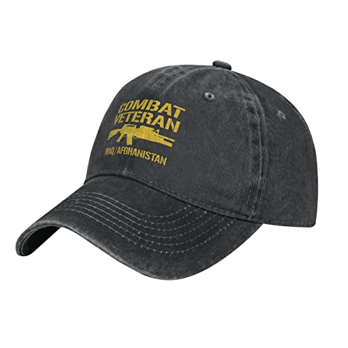YINGD Casquette de baseball en denim - Style combattant - Irak et Afghanistan - Casquette hip-hop respirante et lavable - Unisexe - Pour homme et femme, Noir , taille unique