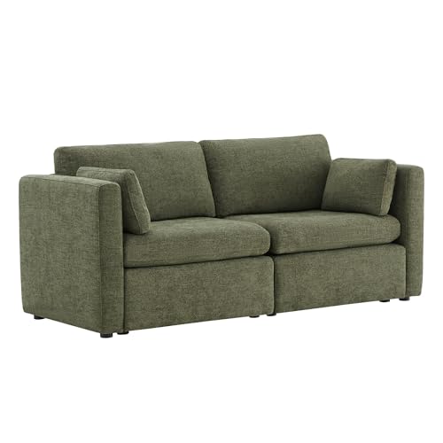 Image of CHITA 78 inch Modular Sectional Sofa,2 Seat Modular Couch, Moss Green