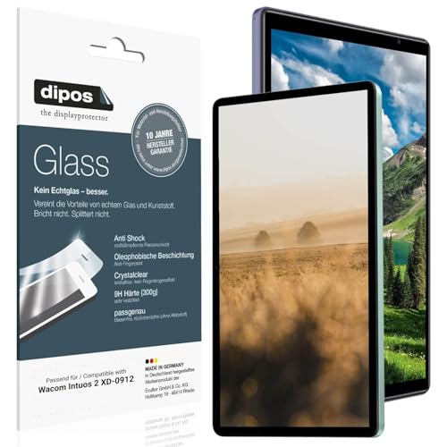 dipos I 2x Protector de Pantalla compatible con Wacom Intuos 2 XD 0912 Vidrio Flexible Cristal Proteccion 9H