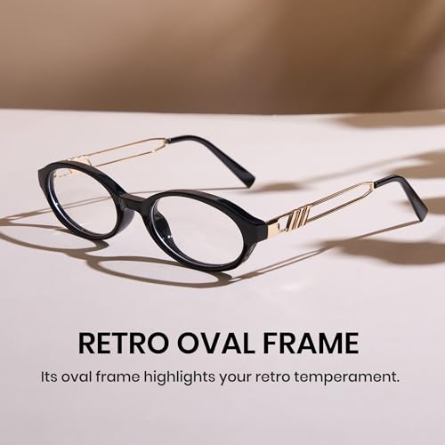 Image of Cyxus Oval Blue Light Glasses for Women Fashion UV Blocking Computer Glasses 8242