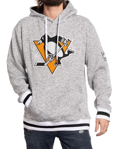Calhoun NHL Surf & Skate Mens Muskoka Team Striped Premium Pullover Hoodie (Pittsburgh Penguins Medium)