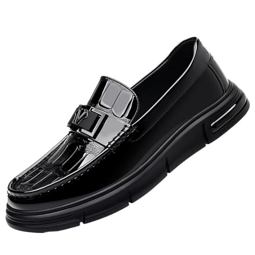 Men's Slip-On Penny Loafers Glossy Leather Business Casual Driving Shoes Spring Collection Comfortable Trendy Moccasins
