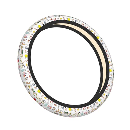 スヌーピー 車用 ハンドルカバー おしゃれ 滑り止め 汚れ防止 手触りよし アクセサリー 内装品 高級 軽自動車 軽 普通車 ステアリングカバー 滑り防止 オールシーズン対応