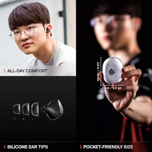 Image of SteelSeries Arctis GameBud for PlayStation Wireless Gaming Earphones 2.4GHz + BT 5.3 ANC /Transparency, IP55 Water Resistant, 40H Battery, Wireless Charging, PS5, PC, Switch 2 (Black)