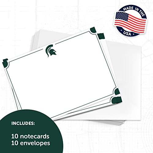 Image of Desert Cactus Michigan State University 10 Pack Notecards Stationery Cardstock Spartans MSU Includes Envelopes Memo Party Thank You (Notecard 4a)