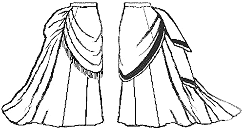1870 Trained Skirt Ensemble Pattern