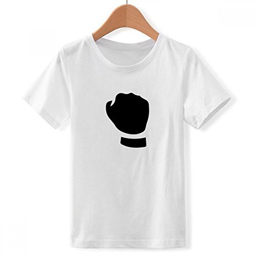 T-shirt blanc pour garçon en taille XL résistant avec motif poing coloré
