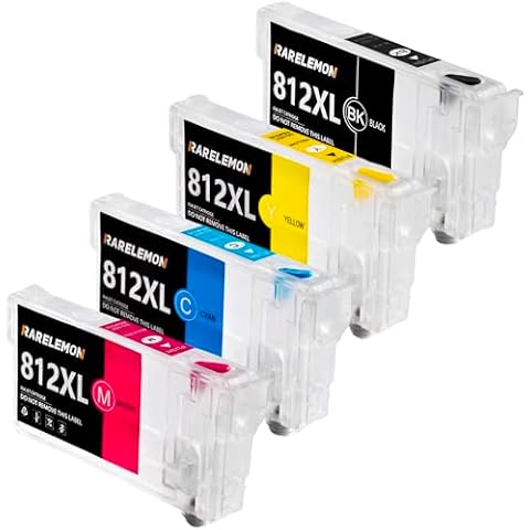 Sublimation Ink Cartridges Set Replacement for Epson 812 812XL T812 T812XL, Empty Refillable Ink Cartridges Without Chip Compatible with WF-7840 WF-7820 WF-7310 EC-C7000 Printer Cover