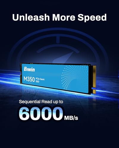 Image of BIWIN M350 NVMe Gen4 SSD 2TB, PCIe 4.0, M.2 2280, Read Speeds Up to 6000MB /s, Internal Solid State Drive for Laptop and Desktop PC - BM350NN02TB-RGX