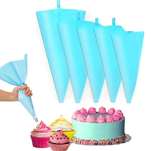 YOUYIKE® Poches à Douilles réutilisable, 5 Taille épaisse Poches à Douille à pâtisserie en Silicone DIY gâteau Outil de décoration