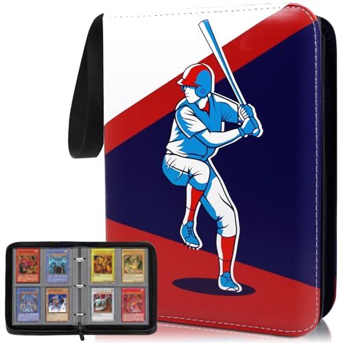 Raccoglitore di Carte da Baseball 400 Tasche, Album Carte Collezionabili Doppia Faccia, Album per Carte 4 Tasche, Raccoglitori Cartes In Pelle Pu, Libro Porta Cartes 50 Pagine, Portatile Binder Carte