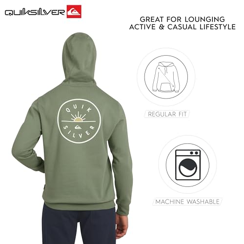 Quiksilver Men's Regular Fit Super Soft Fleece Midweight Pullover Hooded Sweatshirt - Image 8