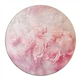 MomTumd Round Rug 2 FT Rose Chair Mat for Hard Floors Pale Pink Computer Gaming Rolling Chair Mat Chair Mat for Hardwood Floor & Tile Floor